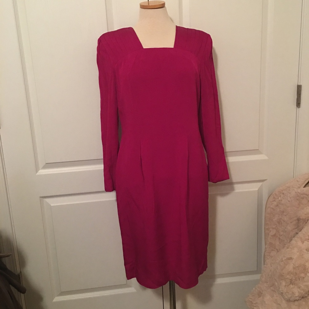 Striking Fuchsia Dress, Long Sleeve